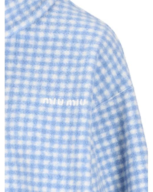 Miu Miu Blue Fleece Blouson Jacket