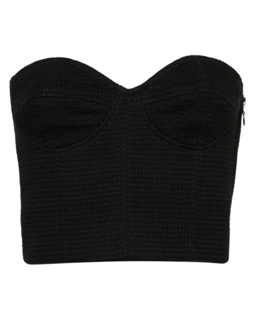 Forte Forte Black Sweetheart Cropped Top