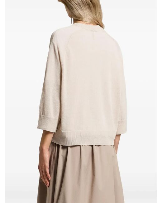 Cárdigan con botones de manga raglán Peserico de color Natural