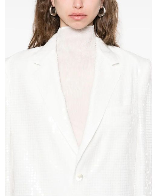 Junya Watanabe White Sequined Blazer
