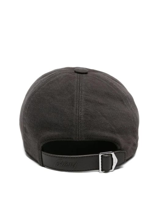 Brioni Black Logo-Embroidered Cap for men