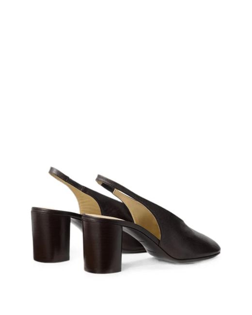 Lemaire Brown Glove Slingback Pumps 80Mm Heel