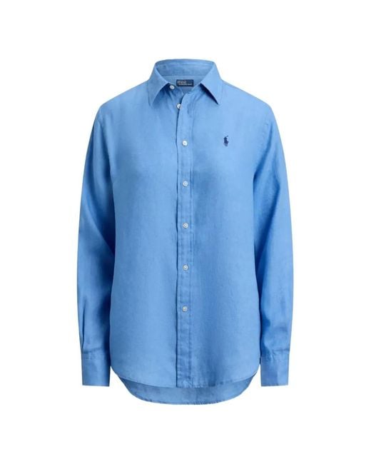 Polo Ralph Lauren Blue Long-Sleeve Linen Shirt