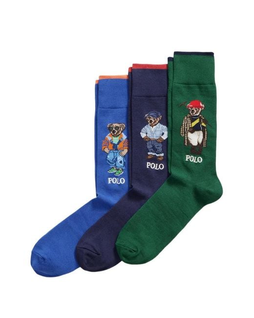 Polo Ralph Lauren Blue Patterned Socks for men