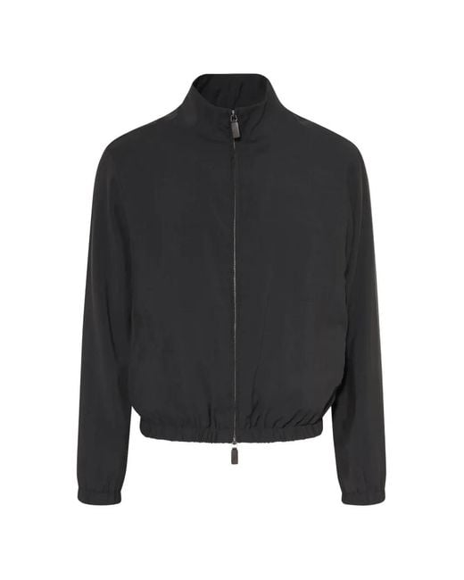 Emporio Armani Black Zip-Up Bomber Jacket for men