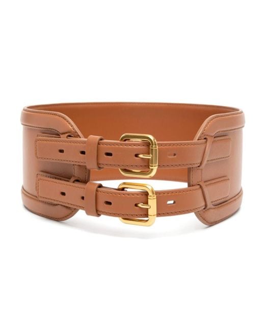 Zimmermann Double-buckle Leather Belt in het Brown