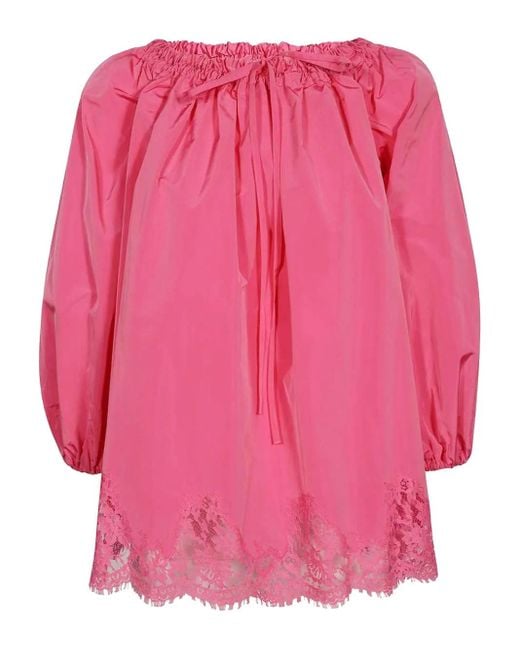 Ermanno Scervino Pink Oberteil mit Spitzenbesatz