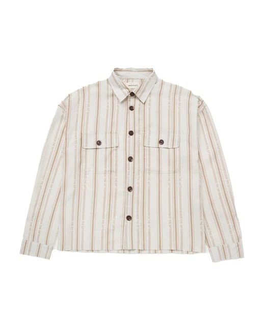 Honor The Gift White Stripe Woven Button-Up Shirt for men