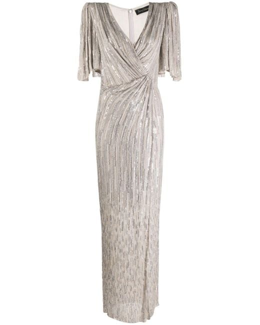 Jenny Packham White Ava Sequin-design Gown