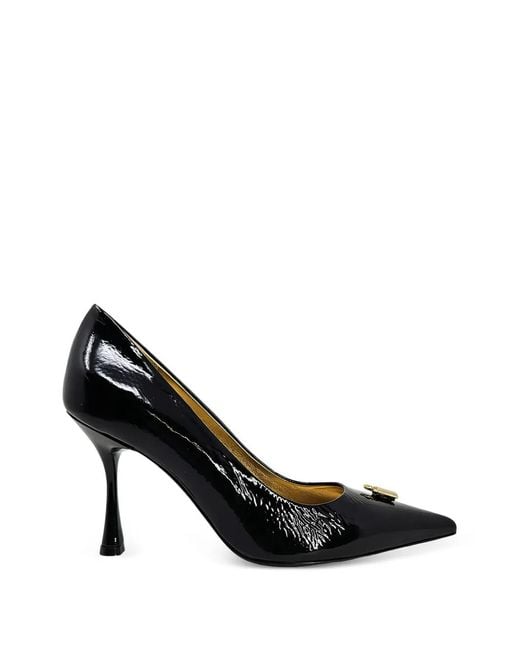 Madison Maison Black Alena Lock-Detail Pointed Pumps