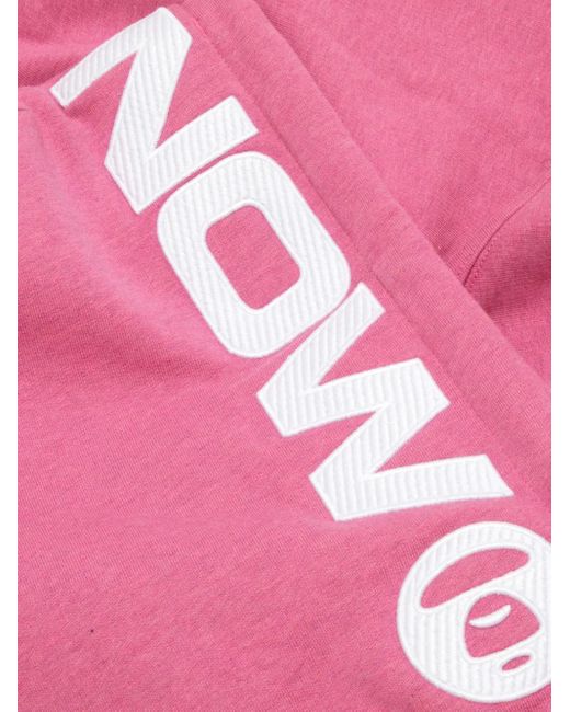 Aape By A Bathing Ape Pink Logo-Detail Zip-Up Hoodie for men