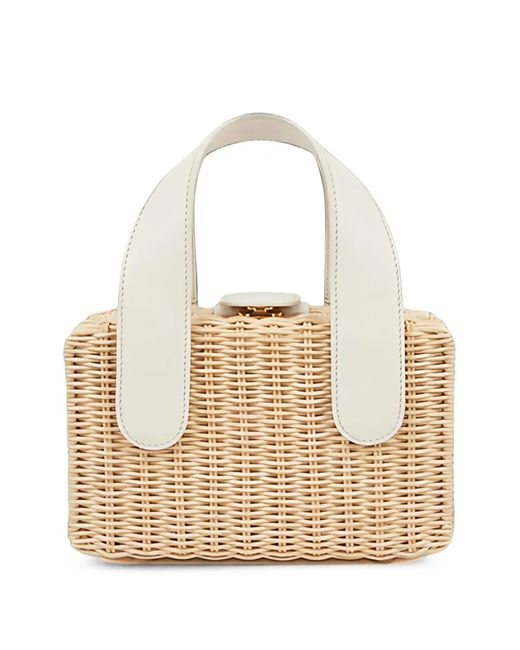 Rodo White Laurelle Wicker Tote Bag