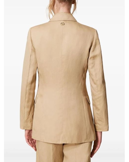 Twinset Natural Single-Breasted Blazer