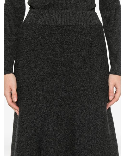 Agnona Black Gestrickter Midirock