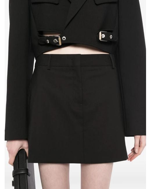 Karl Lagerfeld Black Logo-Plaque Mini Skorts