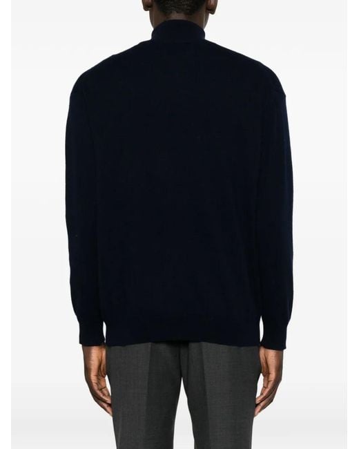 Lisa Yang Blue Augustus Quarter-Zip Sweater for men