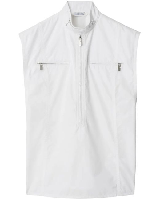 Top con media cremallera Burberry de color White