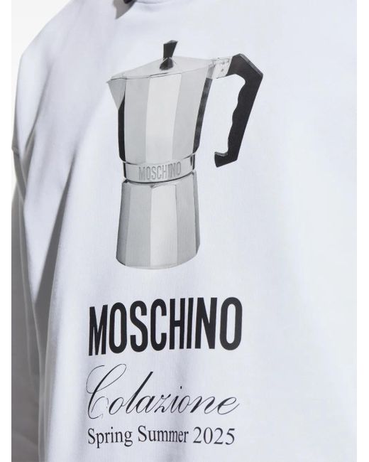 Moschino White Printed Sweatshirt for men