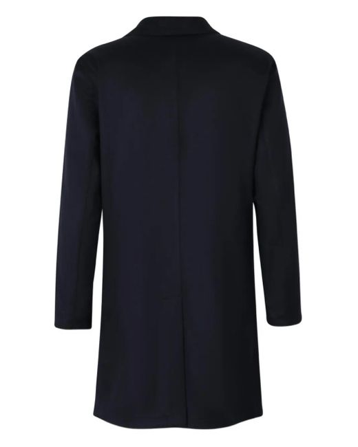 KIRED Black Button-Fastening Collared Coat for men