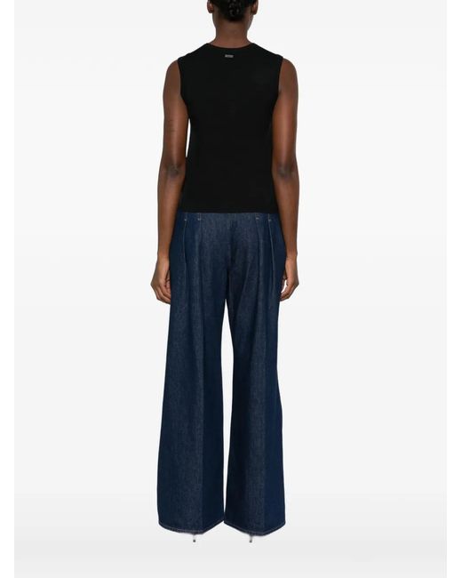 Max Mara Black Ginseng Sleeveless Top