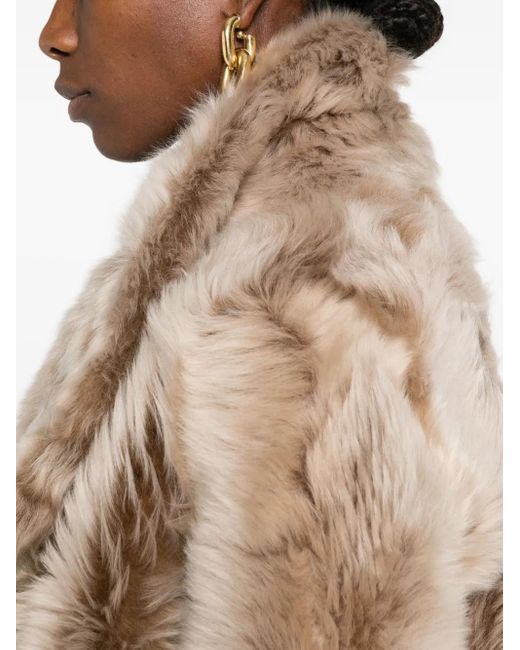 Yves Salomon Natural Leather-Trimmed Fur Jacket