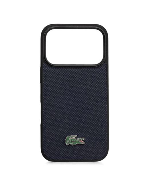 Lacoste Blue Coque D'Iphone 17 Pro À Plaque Logo