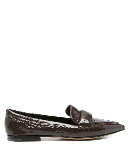 Pomme D ́Or Black Spitze Ingrid Loafer aus Lackleder