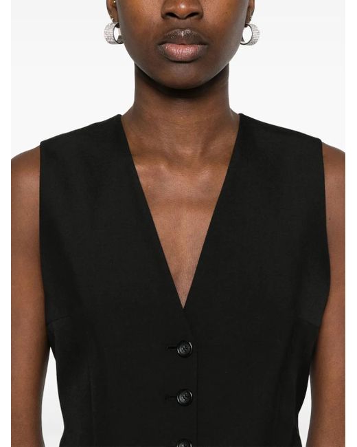 Philosophy Di Lorenzo Serafini Black V-Neck Waistcoat