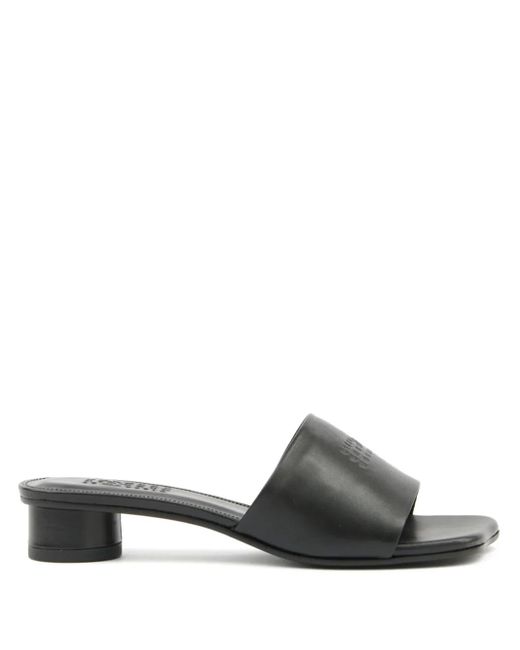 MM6 by Maison Margiela Black Mules With Numerical Graphics