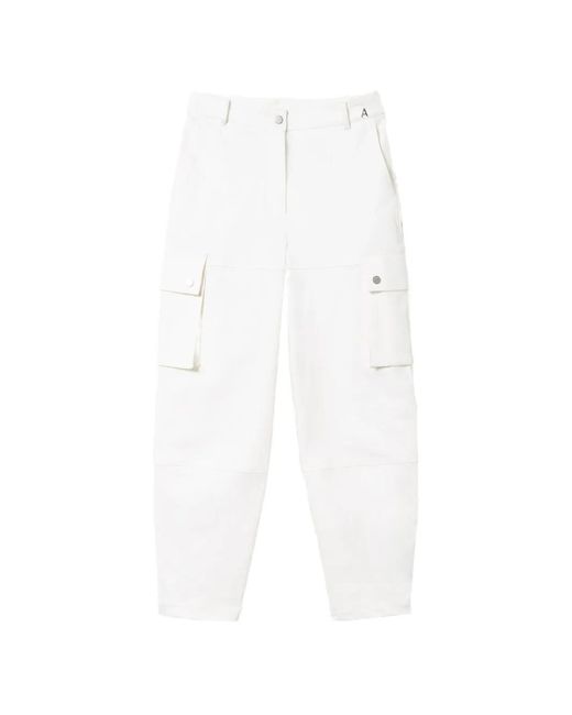 Twinset White Pantalon Cargo En Coton Bio