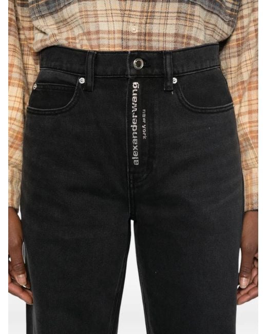 Alexander Wang Black Logo-Embellishment Buttoned Jeans