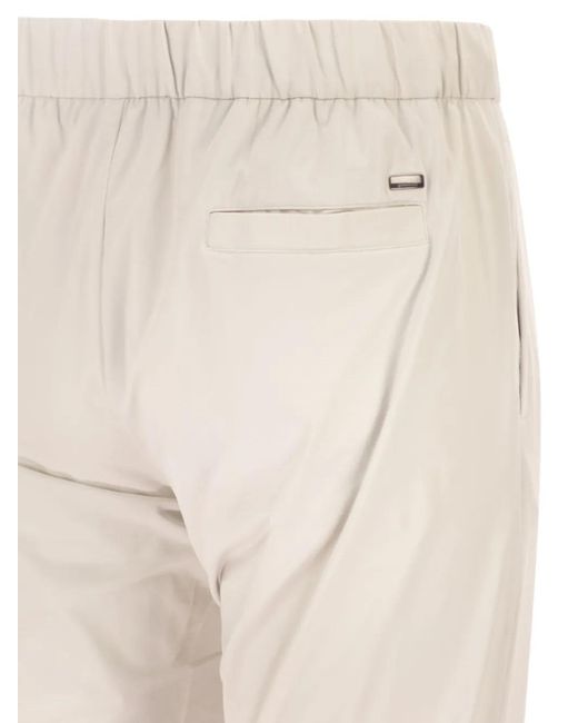 Herno White Pleat Elasticated Trousers for men