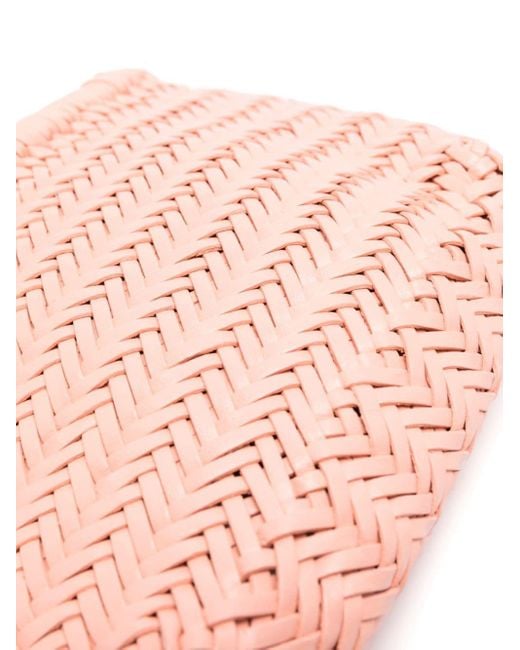 Dragon Diffusion Pink Minsu Leather Interwoven Shoulder Bag