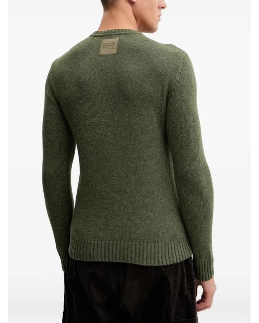 EA7 Green Graphic-Print Sweater for men