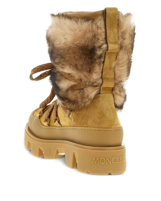 Moncler Natural Peak Après Shearling Lace-Up Boots