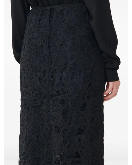 Fabiana Filippi Black Macramé Lace Skirt
