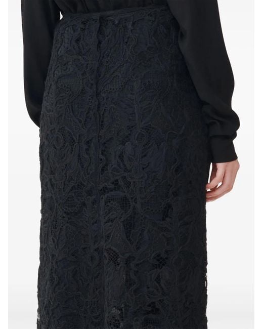 Fabiana Filippi Black Macramé Lace Skirt