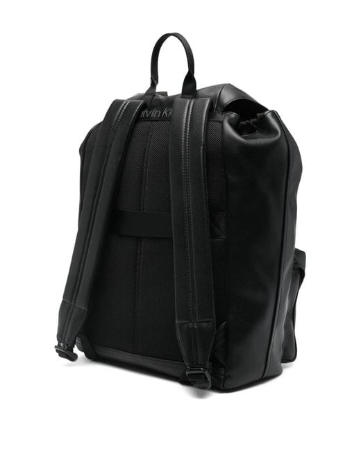 Calvin Klein Black Flap-Pocket Backpack for men