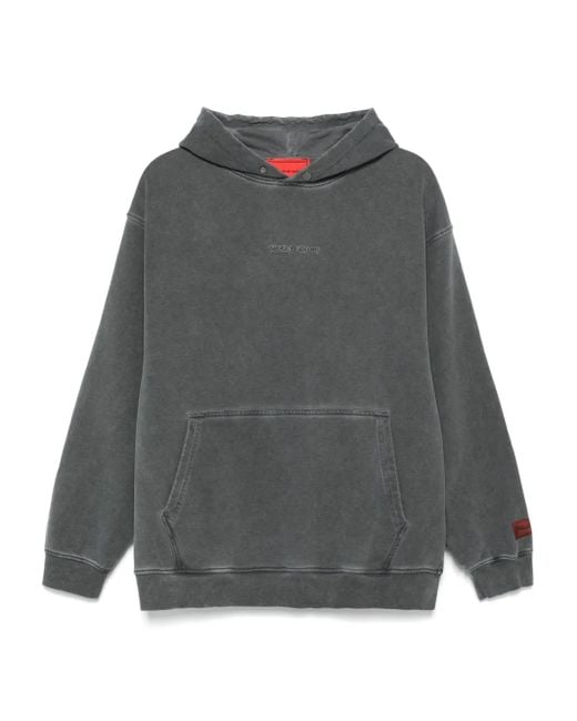 Vision Of Super Gray Embroidered-Logo Sweatshirt for men