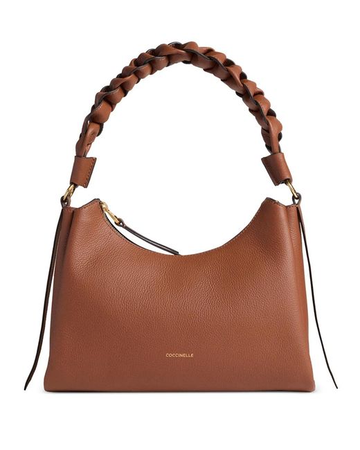 Coccinelle Boheme ブレイドハンドル ショルダーバッグ S Brown