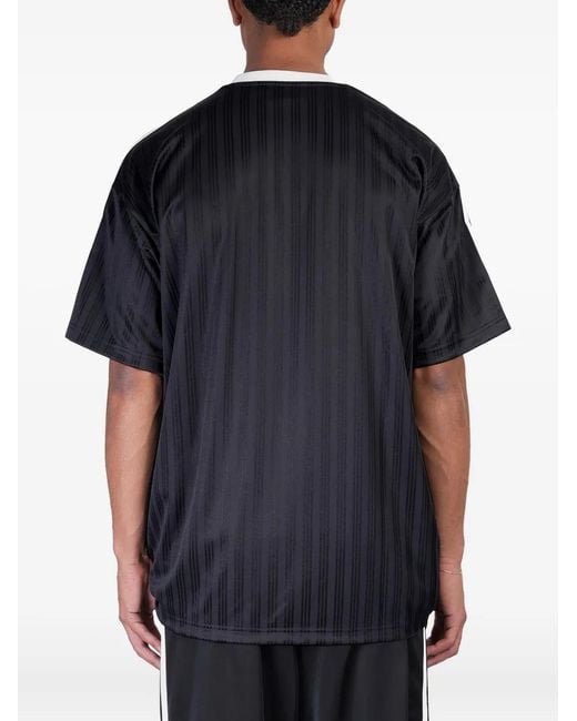 Adidas Blue Logo-Print Striped T-Shirt for men