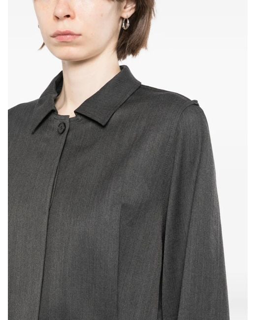 Low Classic Black Pinched Shirt Jacket