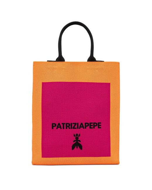 Patrizia Pepe Pink Shopper mit Logo-Print