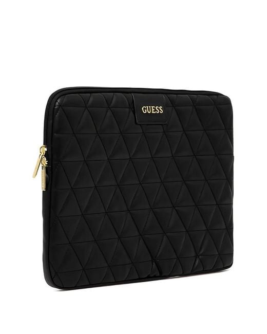 Guess Black Quilted Laptop Case