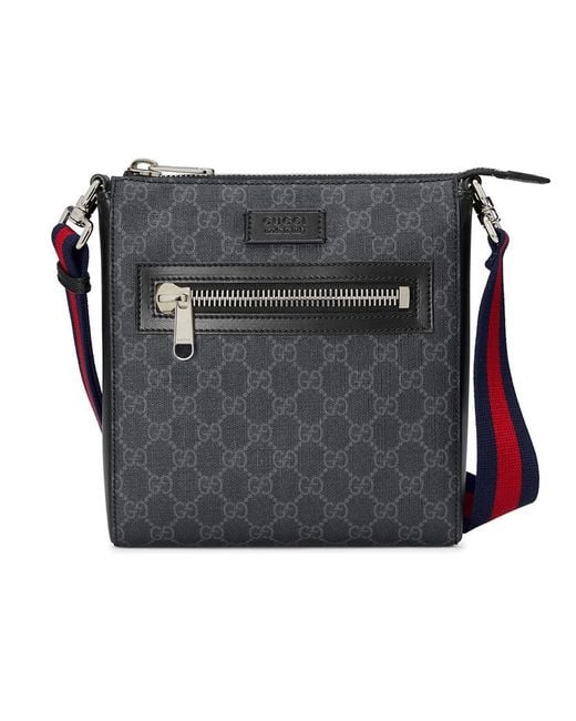 Gucci GG Supreme Small Messenger Bag in Black for Men - Save 16. ...