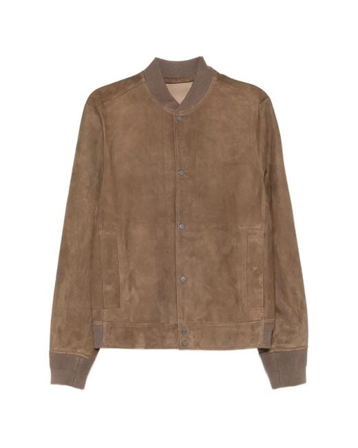 Salvatore Santoro Brown Snap-Button Bomber Jacket for men