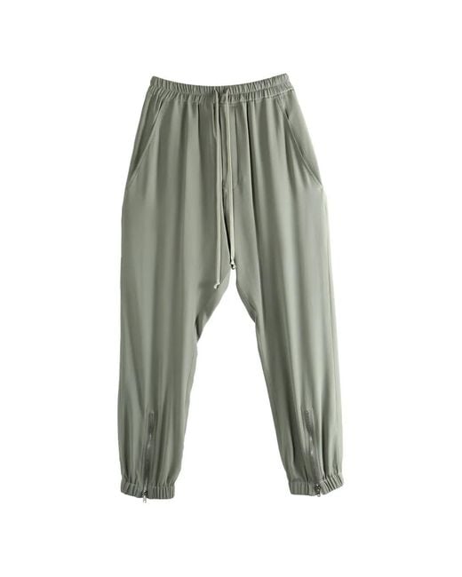 Pantalones con cremallera Rick Owens de color Green