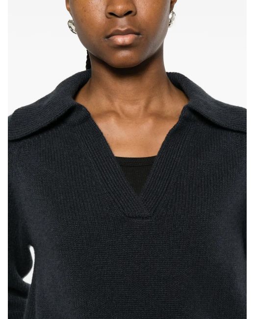arch4 Blue V-Neck Collared Sweater