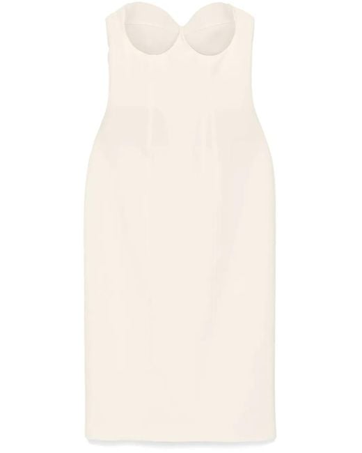 GIUSEPPE DI MORABITO White Strapless Midi Dress