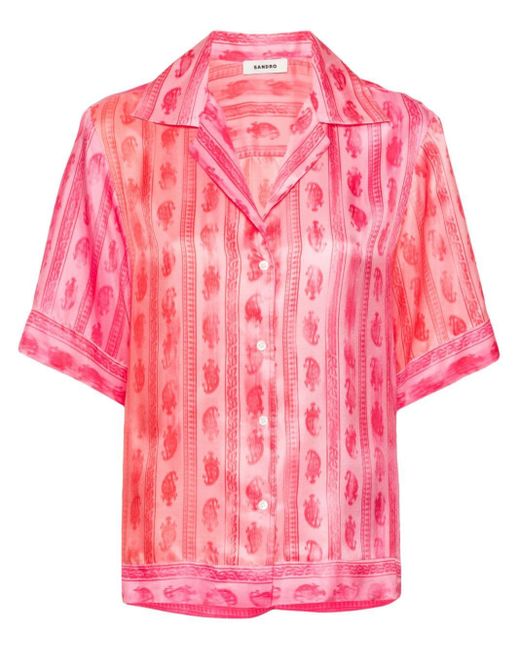 Camicia con stampa di Sandro in Pink